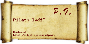 Pilath Ivó névjegykártya